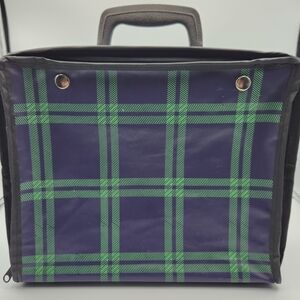 Vintage 70s Styleton American Inc. Men's Navy and Green Carry Fold - A - Bag